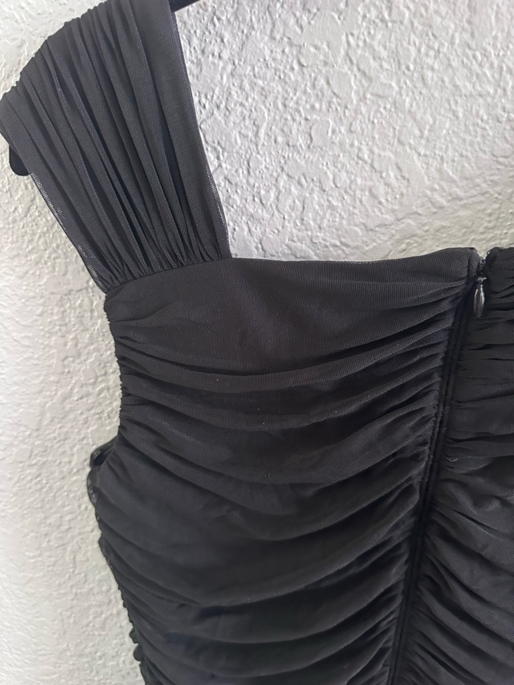 Tadashi Collection Black Ruched Cocktail Dress One Shoulder Jersey Bodycon M - Picture 8 of 14